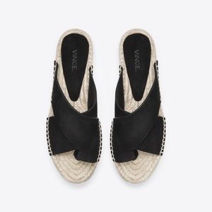 Vince carlita suede espadrille slide sandal size 6